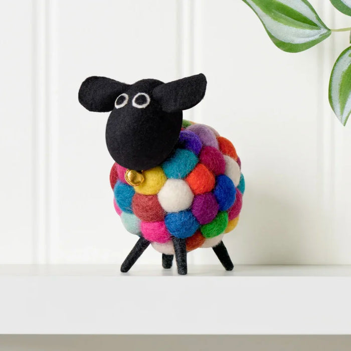 Felt Ball 3.5" Wool Sheep | Multicoloured