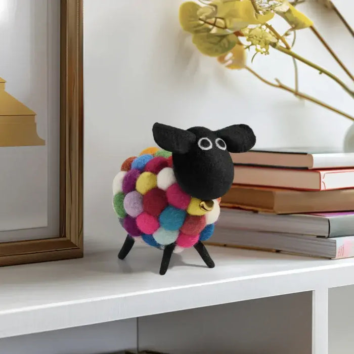 Felt Ball 3.5" Wool Sheep | Multicoloured