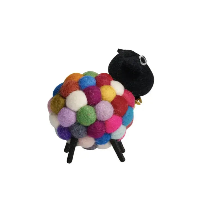 Felt Ball 3.5" Wool Sheep | Multicoloured