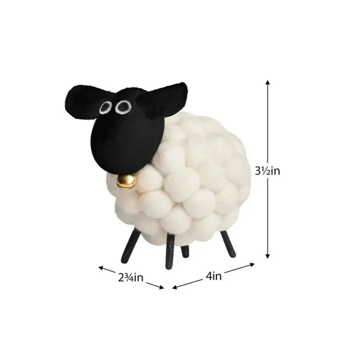 Felt Ball 3.5" Wool Sheep | White