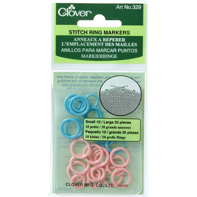 Plastic Stitch Markers for Knitting and Crochet, 10 or 20pc, Open