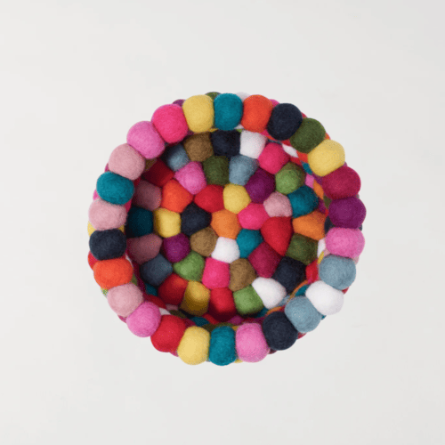 Felt Ball 7" Diameter Decor Bowl | Multicolour