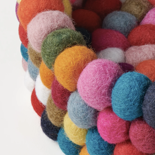 Felt Ball 9" Diameter Decor Bowl | Multicolour