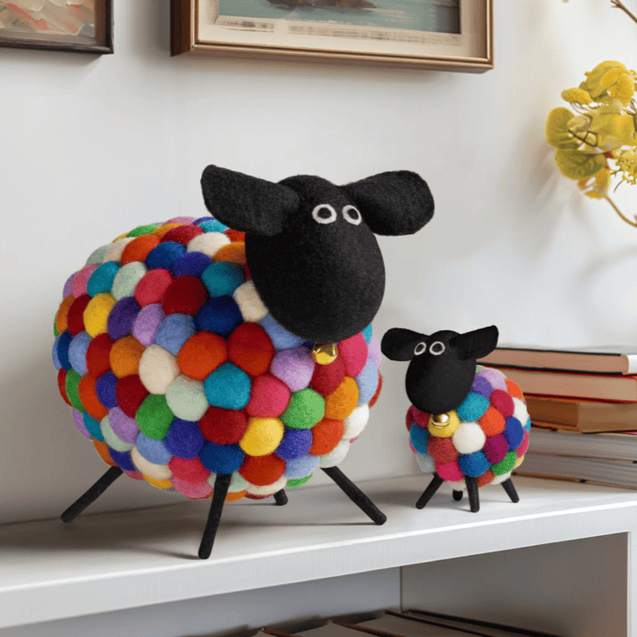 Felt Ball 9" Wool Sheep | Multicoloured