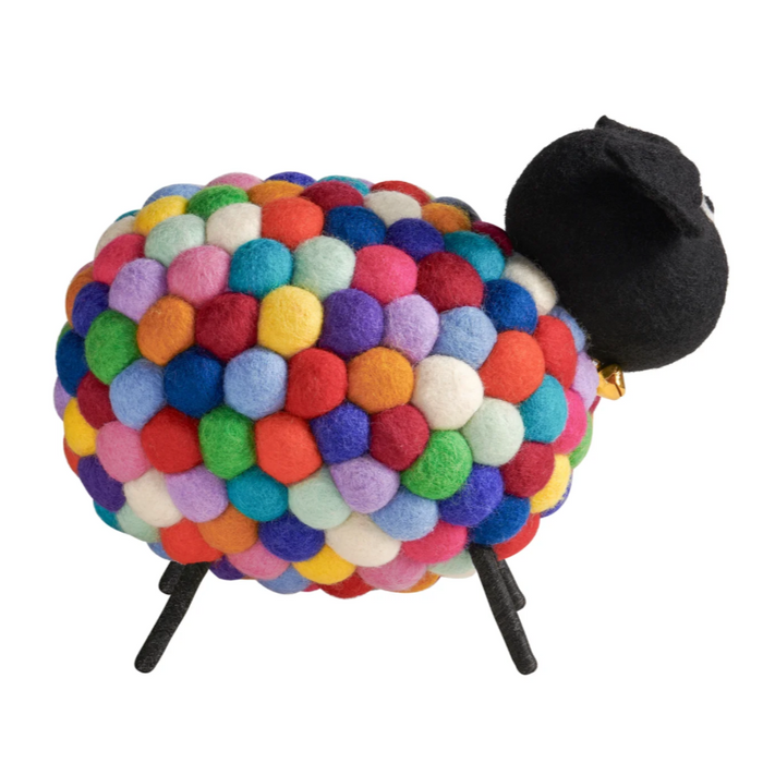 Felt Ball 9" Wool Sheep | Multicoloured