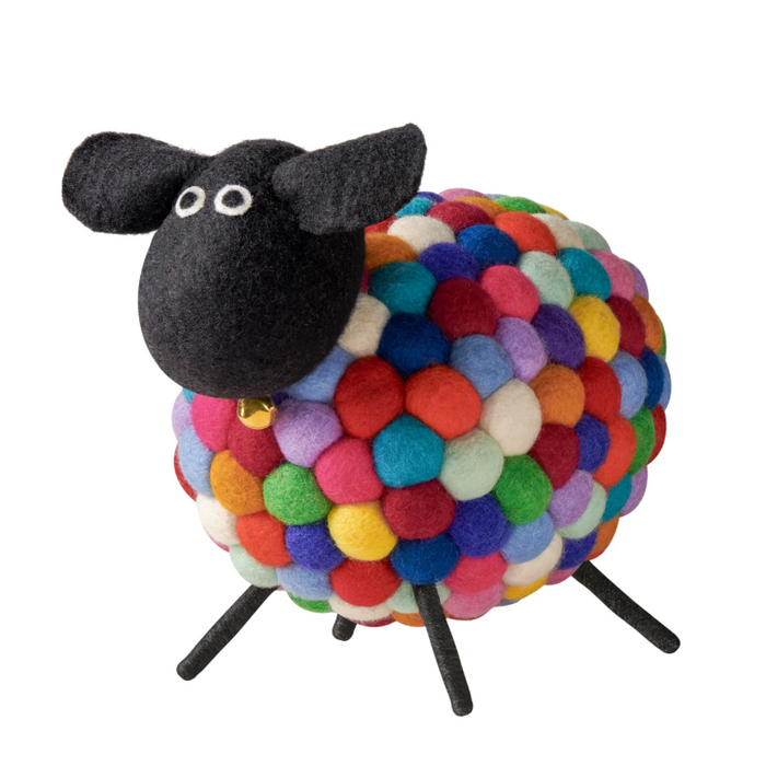 Felt Ball 9" Wool Sheep | Multicoloured