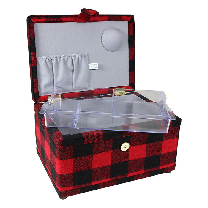 Buffalo Plaid Sewing Basket