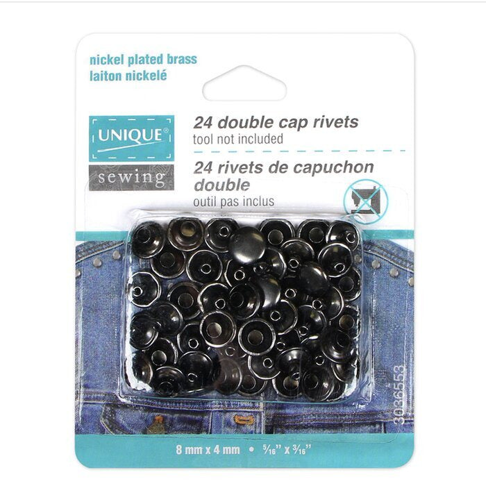 Double Cap Rivets - Gun Metal 8mm x 4mm | 3036553