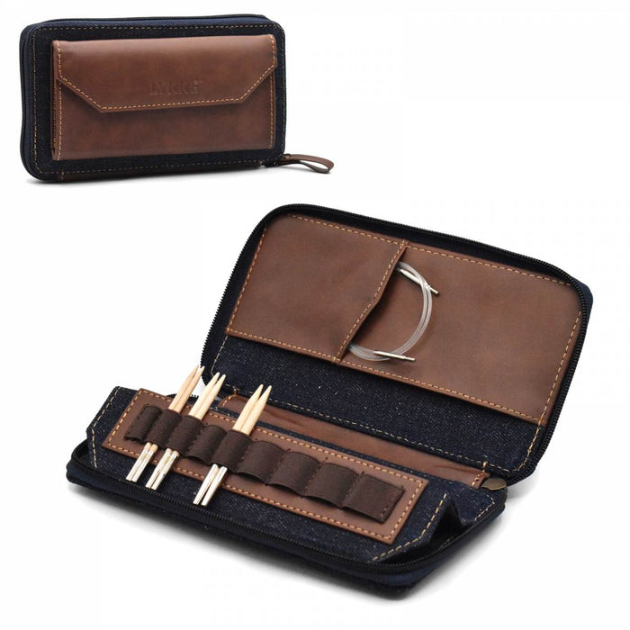 Oxford Case for 3.5" Tips | Denim & Chocolate Vegan Leather