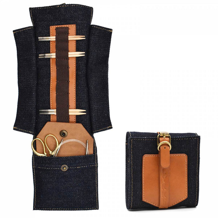 Taylor Case for 3.5" Tips | Denim & Camel Vegan Leather