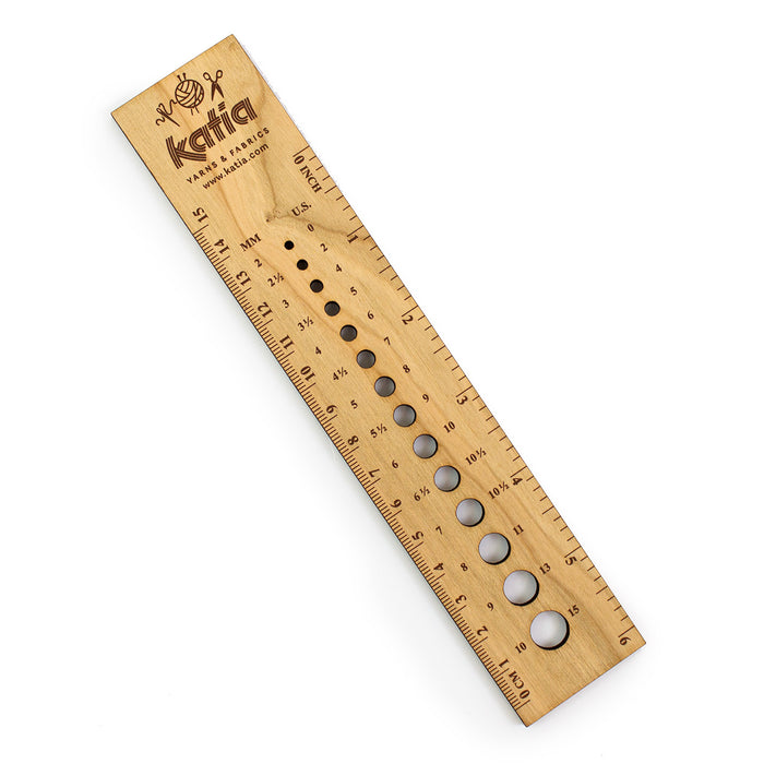 Katia | Wooden Ruler with Needle Sizer