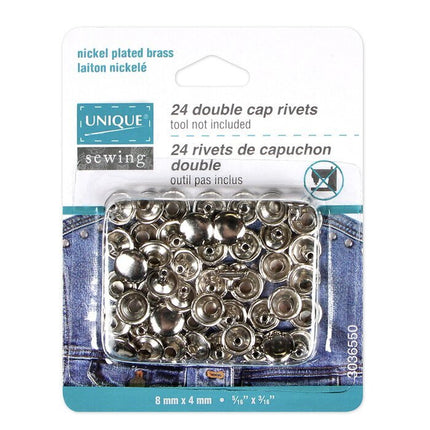 Double Cap Rivets - Silver 8mm x 4mm | 3036550