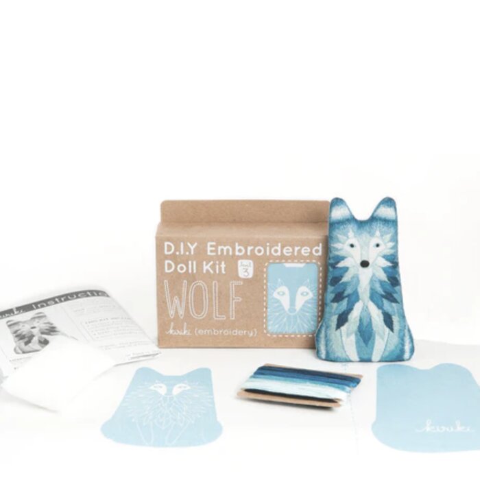 Wolf Embroidery Kit