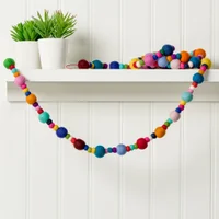 MODWOOL Felt Ball Garland - Assorted Ball/Colours (75" length)