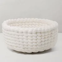 MODWOOL 10" Woven Basket - Cream