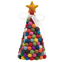 MODWOOL Felt Ball 12.5"h Tree with Star - Multicolour