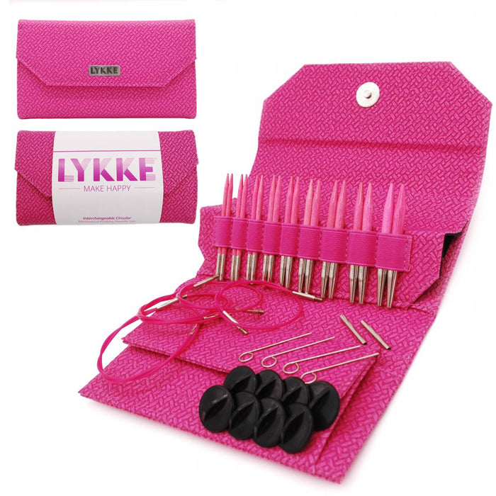 Blush | Magenta Basketweave | Lykke 3.5" Interchangeable Needle Set