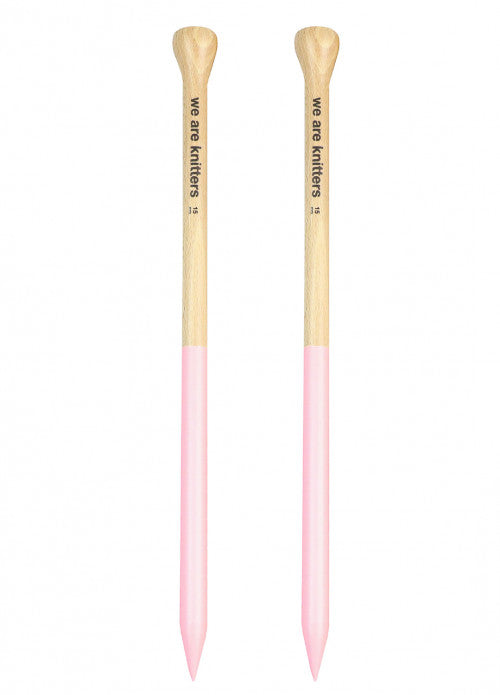 Beechwood Knitting Needles 15mm Salmon (Pink)